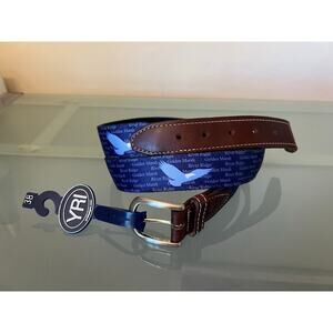 Golden Marsh Golf Course and River Ridge eagle YRI belt 38" waist blue & leather
